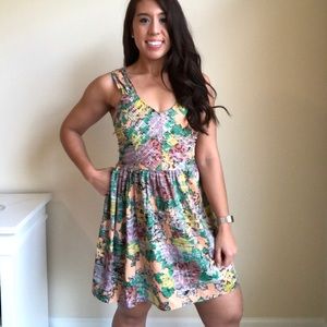 * BAR III * Pink Patterned Dress Sz M